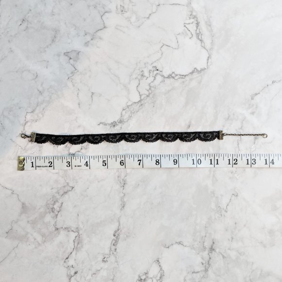 Black Lace Choker Tattoo Necklace with Clasp - Picture 4 of 4